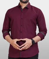 Men Regular Fit Solid Button Down Collar Formal Shirt - Image 3