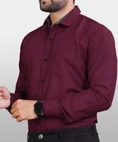 Men Regular Fit Solid Button Down Collar Formal Shirt - Image 5