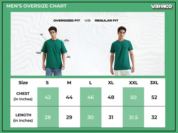 Oversized Men Printed, Typography Round Neck Pure Cotton Green T-Shirt - Image 5